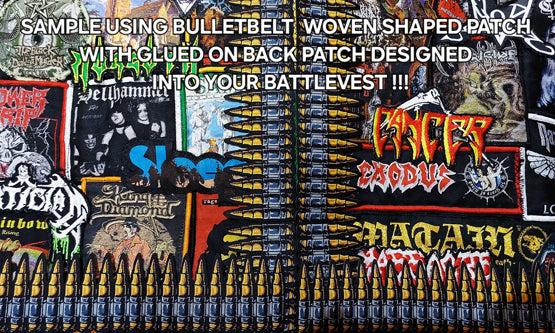 BULLET BELTS GLUE SHAPED PATCH