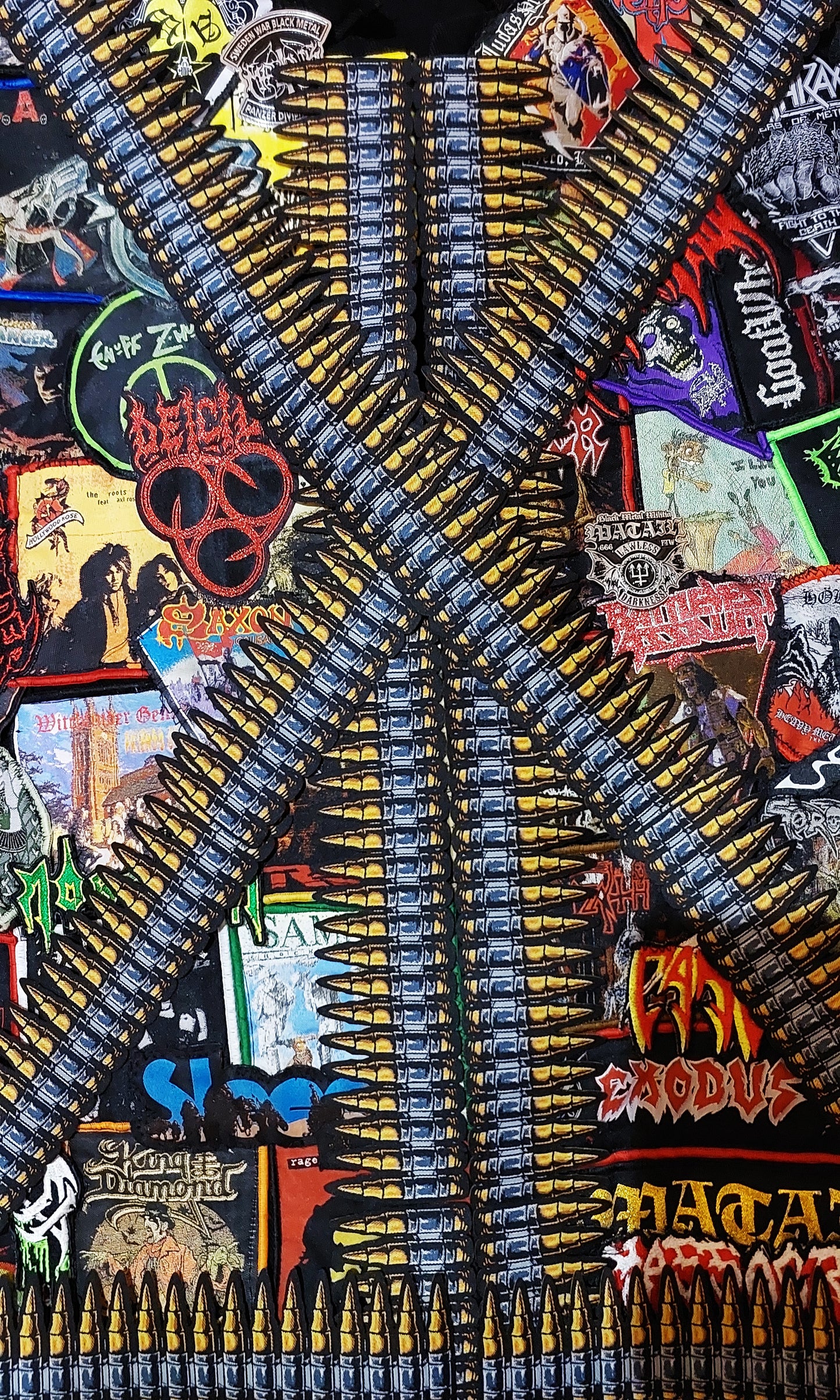 BULLET BELTS GLUE SHAPED PATCH