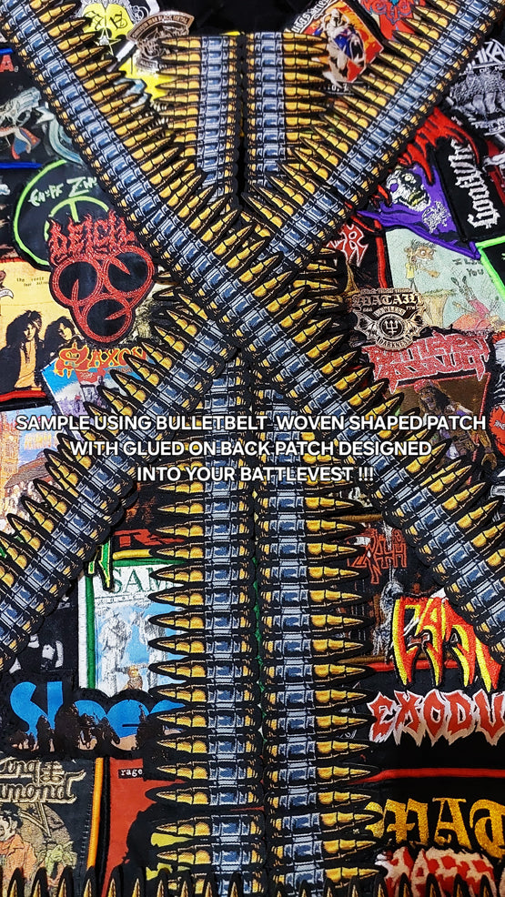 BULLET BELTS GLUE SHAPED PATCH