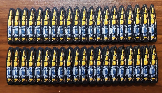 BULLET BELTS GLUE SHAPED PATCH